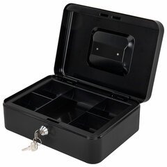 Ящик для денег, ценностей, документов, печатей, 90&times;180&times;250 мм, ключевой замок, черный, BRAUBERG, 291349