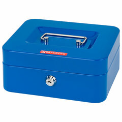 Ящик для денег, ценностей, документов, печатей, 90&times;160&times;200 мм, ключевой замок, синий, BRAUBERG, 291351