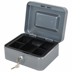 Ящик для денег, ценностей, документов, печатей, 90&times;160&times;200 мм, ключевой замок, серебристый, BRAUBERG, 291352