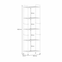 Стеллаж на металлокаркасе &laquo;Валенсия-15&raquo;, 455&times;300&times;1555 мм, 5 полок, черный