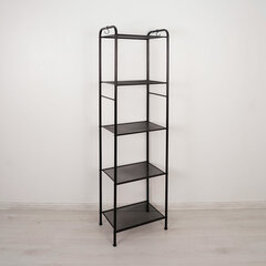Стеллаж на металлокаркасе &laquo;Валенсия-15&raquo;, 455&times;300&times;1555 мм, 5 полок, черный