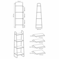 Стеллаж на металлокаркасе &laquo;Скандинавия-14&raquo;, 450&times;385&times;1470 мм, 4 полки ЛДСП, черный/<wbr/>дуб