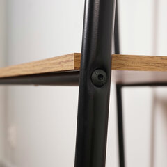 Стеллаж на металлокаркасе &laquo;Скандинавия-14&raquo;, 450&times;385&times;1470 мм, 4 полки ЛДСП, черный/<wbr/>дуб