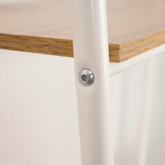 Стеллаж на металлокаркасе &laquo;Скандинавия-14&raquo;, 450&times;385&times;1470 мм, 4 полки ЛДСП, белый/<wbr/>дуб