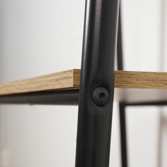 Стеллаж на металлокаркасе &laquo;Скандинавия-24&raquo;, 650&times;385&times;1470 мм, 4 полки ЛДСП, черный/<wbr/>дуб