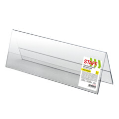 Подставка настольная для презентаций 300&times;100 мм (домик), двусторонняя, ПЭТ, STAFF, 291392