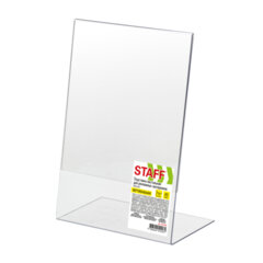 Подставка настольная для рекламных материалов МАЛОГО ФОРМАТА (150&times;210 мм), А5, односторонняя, вертикальная, STAFF, 291393