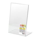 Подставка настольная для рекламных материалов МАЛОГО ФОРМАТА (150х210 мм), А5, односторонняя, вертикальная, STAFF, 291393