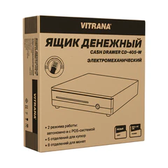 Ящик денежный электромеханический CD-405-W, 405&times;420&times;92 мм, БЕЛЫЙ, VITRANA (ВИТРАНА), 291410