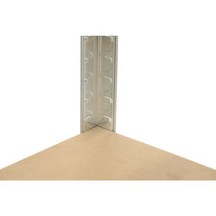 Стеллаж металлический BOOMHOUSE (БУМХАУС) безболтовой, 1800&times;750&times;350 мм, 5 полок МДФ, серебристый, 291411