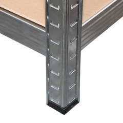 Стеллаж металлический BOOMHOUSE (БУМХАУС) безболтовой, 1800&times;750&times;350 мм, 5 полок МДФ, серебристый, 291411