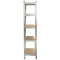 Стеллаж металлический BOOMHOUSE (БУМХАУС) безболтовой, 1800&times;900&times;400 мм, 5 полок МДФ, серебристый, 291412