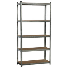 Стеллаж металлический BOOMHOUSE (БУМХАУС) безболтовой, 2000&times;1000&times;400 мм, 5 полок МДФ, серебристый, 291414