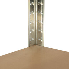 Стеллаж металлический BOOMHOUSE (БУМХАУС) безболтовой, 2000&times;1000&times;500 мм, 6 полок МДФ, серебристый, 291416