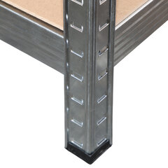 Стеллаж металлический BOOMHOUSE (БУМХАУС) безболтовой, 2000&times;1000&times;500 мм, 6 полок МДФ, серебристый, 291416