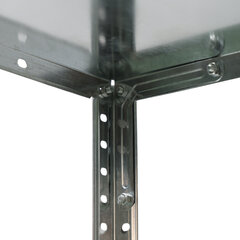 Стеллаж металл BOOMHOUSE (БУМХАУС) 1200&times;600&times;300 мм, 4 полки, нагрузка на стеллаж до 120 кг, серебристый, 291417