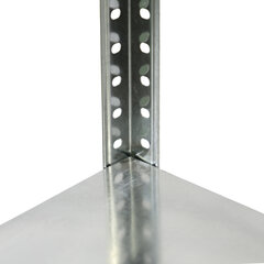 Стеллаж металл BOOMHOUSE (БУМХАУС) 1200&times;600&times;300 мм, 4 полки, нагрузка на стеллаж до 120 кг, серебристый, 291417