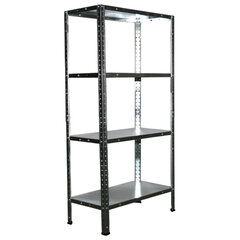 Стеллаж металл BOOMHOUSE (БУМХАУС) 1200&times;600&times;300 мм, 4 полки, нагрузка на стеллаж до 120 кг, серебристый, 291417