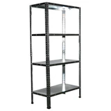 Стеллаж металлический BOOMHOUSE (БУМХАУС) 1200x600x300 мм, 4 полки, нагрузка на стеллаж до 120 кг, серебристый, 291417