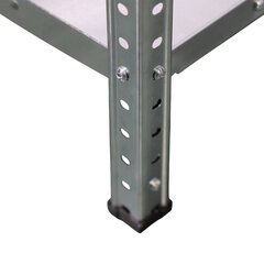 Стеллаж металл BOOMHOUSE (БУМХАУС) 1500&times;750&times;300 мм, 4 полки, нагрузка на стеллаж до 120 кг, серебристый, 291418