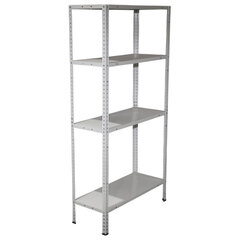 Стеллаж металл BOOMHOUSE (БУМХАУС) 1500&times;750&times;300 мм, 4 полки, нагрузка на стеллаж до 120 кг, белый, 291419