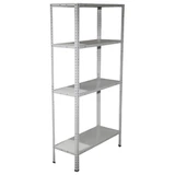 Стеллаж металлический BOOMHOUSE (БУМХАУС) 1500x750x300 мм, 4 полки, нагрузка на стеллаж до 120 кг, белый, 291419