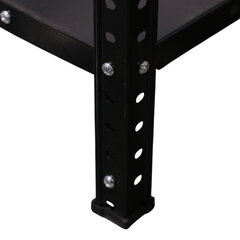 Стеллаж металл BOOMHOUSE (БУМХАУС) в1500*ш750*г300мм, 4 полки, нагрузка на стеллаж до 120 кг, черный, 291420