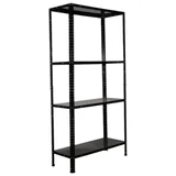 Стеллаж металлический BOOMHOUSE (БУМХАУС), 1500x750x300 мм, 4 полки, нагрузка на стеллаж до 120 кг, черный, 291420
