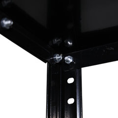 Стеллаж металл BOOMHOUSE (БУМХАУС) в1500*ш750*г300мм, 4 полки, нагрузка на стеллаж до 120 кг, черный, 291420