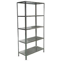 Стеллаж металл BOOMHOUSE (БУМХАУС) в1800*ш900*г400мм, 5 полок, нагрузка на стеллаж до 150 кг, серебристый, 291421