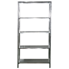 Стеллаж металл BOOMHOUSE (БУМХАУС) в1800*ш900*г400мм, 5 полок, нагрузка на стеллаж до 150 кг, серебристый, 291421