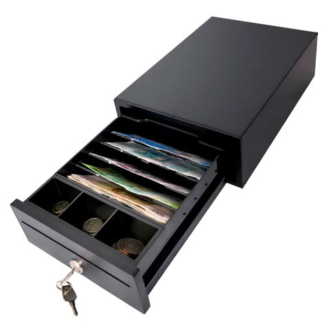 Ящик денежный механический ФОРТ 2M, 205х302х95 мм, без подключения ККМ, черный, 22463 - фото 2