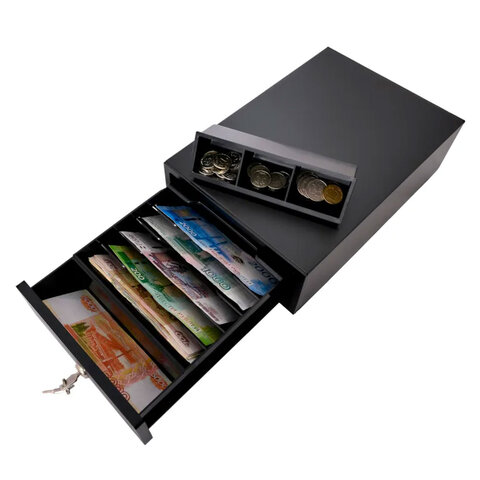 Ящик денежный механический ФОРТ 2M, 205х302х95 мм, без подключения ККМ, черный, 22463 - фото 3