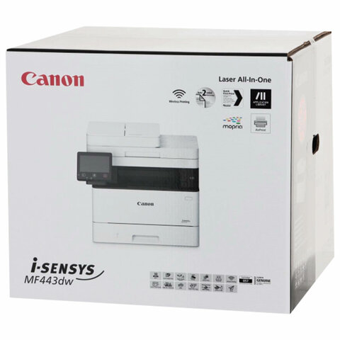МФУ лазерное CANON i-SENSYS MF443dw, "3 в 1", А4, 38 стр./мин, ДУПЛЕКС, ДАПД, сетевая карта, Wi-Fi, 3514C008