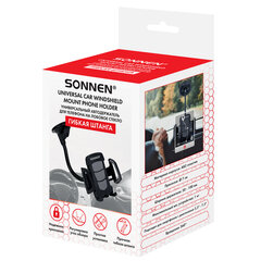 Держатель для телефона в авто на стекло SONNEN, зажим 50-100 мм, вращение 360°, 354921