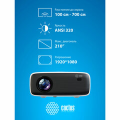 Проектор CACTUS CS-PRM.07WT.WUXGA, LCD, 1920&times;1080, 16:9, 3200 лм, 1500:1, 1,16 кг