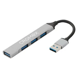 Хаб-разветвитель CRX-087, USB-A 2.0, 4 в 1, 4 x USB-A 2.0, 60 мм, серый, CROMEX (КРОМЕКС), 355064