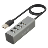 Хаб-разветвлитель KG-119, USB-A 2.0, 4 в 1, 4 x USB-A 2.0, 80 cм, серый, KAIGO (КАЙГО), 355066