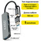USB-хаб KG-089, Type-C 3.2 + адаптер USB-A 3.2, в/с, 5 в 1, 1 х USB-A 3.2, 2 x USB-A 2.0, 2 x SD/TF 2.0,135 мм, серый, KAIGO (КАЙГО), 355067