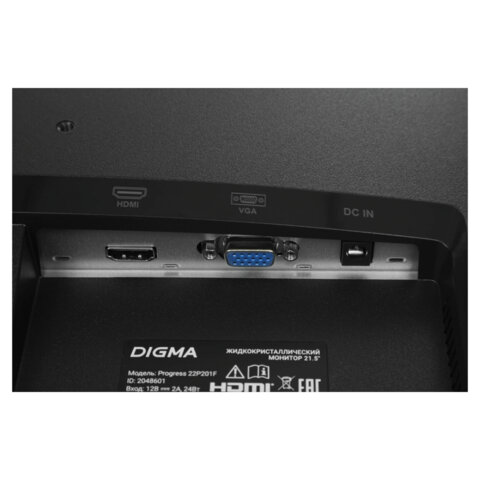 Монитор DIGMA Progress 22P201F 21.5" (55.4 см)/1920х1080/16:9/IPS/5ms/250cd/HDMI/VGA/черный