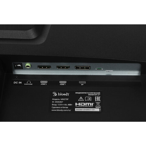 Монитор BLOODY MN270F 27" (68,6 см)/1920x1080/16:9/IPS/5ms/300cd/HDMI/DP/черный - фото 6
