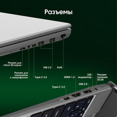 Ноутбук DIGMA Pro Breve 15.6", Ryzen 7 7730U, 16 Гб, SSD 512 Гб, Windows 11 Pro, серебристый
