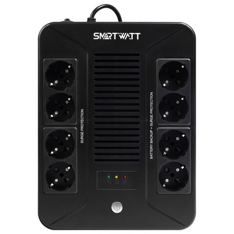 Источник бесперебойного питания SMARTWATT UPS SAFE PRO 1050, 1050 ВА (630 Вт), 8 розеток, 3703020270006
