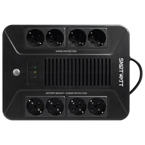 Источник бесперебойного питания SMARTWATT UPS SAFE PRO 1050, 1050 ВА (630 Вт), 8 розеток, 3703020270006 - фото 2
