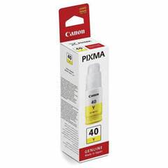 Чернила CANON (GI-40Y) для СНПЧ Pixma G5040/G6040, желтые, ресурс 7700 страниц, оригинальные