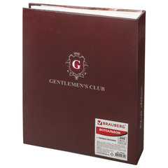 Фотоальбом BRAUBERG на 200 фотографий 10&times;15 см, твердая обложка, &laquo;Часы&raquo;, коричневый, 390667