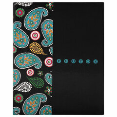 Фотоальбом BRAUBERG на 304 фотографии 10&times;15 см, твердая обложка, &laquo;Пейсли&raquo;, черный с бирюзовым, 390674