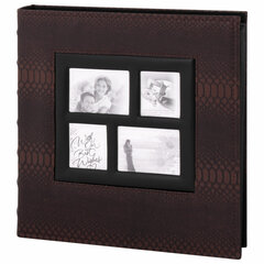 Изображение товара Фотоальбом BRAUBERG на 500 фотографий 10×15 см, обложка под кожу рептилии, рамка для фото, бокс, коричневый, 390680