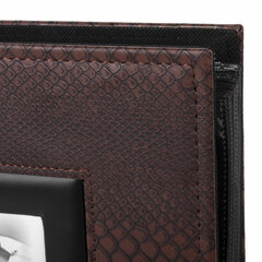 Фотоальбом BRAUBERG на 500 фотографий 10&times;15 см, обложка под кожу рептилии, рамка для фото, бокс, коричневый, 390680