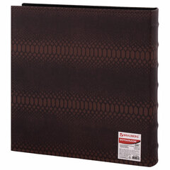 Фотоальбом BRAUBERG на 500 фотографий 10&times;15 см, обложка под кожу рептилии, рамка для фото, бокс, коричневый, 390680